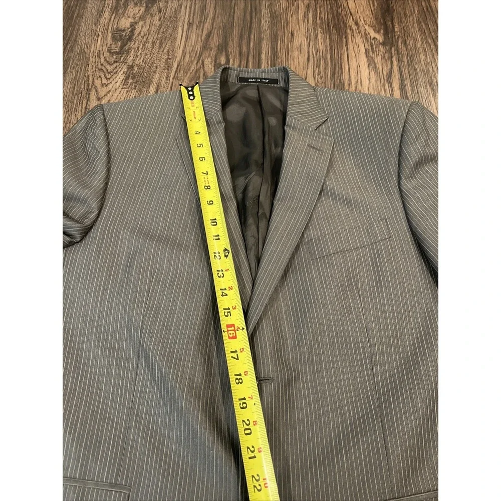Versace Collection Blazer Sport Color Gray Pinstriped Wool Sz 46 (56 Eu) Italy
